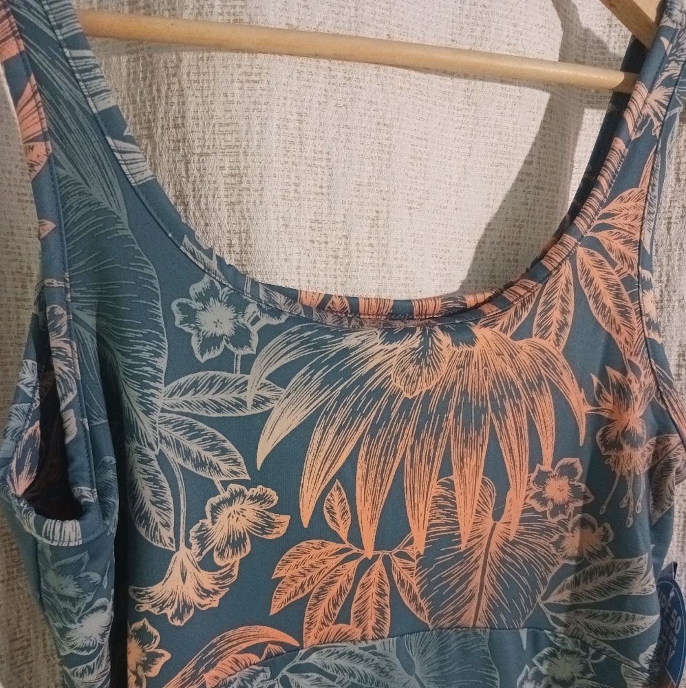 Columbia Women's Tropical Print Midi Dress - Blue and Orange - Picture 2 of 11